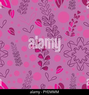 Lavender Field-Love in Parise Seamless Repeat Pattern Background Stock Vector