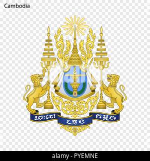 Symbol of Cambodia. National emblem Stock Vector