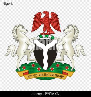 Symbol of Nigeria. National emblem Stock Vector