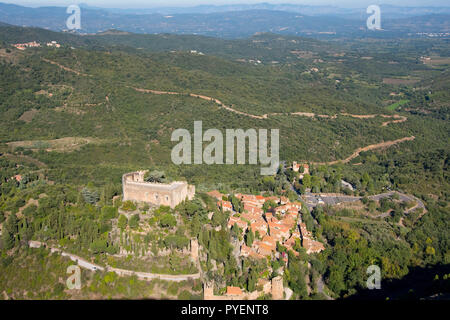 Beautiful little village of Castelnou in the South of France Stock Photo