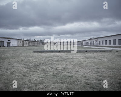 Orianenburg, Germany - December 12, 2017: Shot of the Sachsenhausen Concentration camp Stock Photo