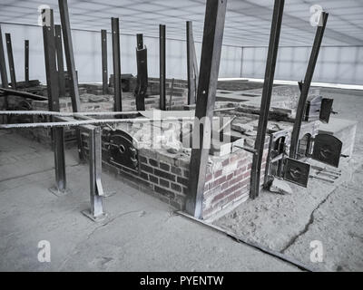 Orianenburg, Germany - December 12, 2017: Shot of the ruins of a cremator Stock Photo