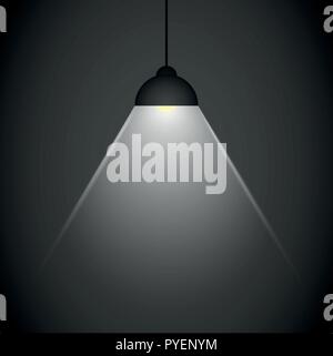 hanging lamp glows on a dark background vector illustration EPS10 Stock Vector