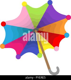 umbrella in rainbow colors. Colorful umbrella isolated on white. vector cartoon multicolored umbrella. Stock Vector