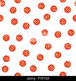 Colorful paint seamless pattern. Abstract watercolor polka dots. Bright striped splashes isolated on white background Stock Photo