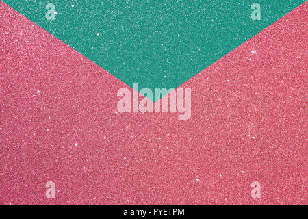 litlle flashes on pink and green  envelope card.background with rough texture Stock Photo
