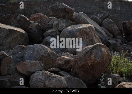 pile of rock at construction site Stock Photo