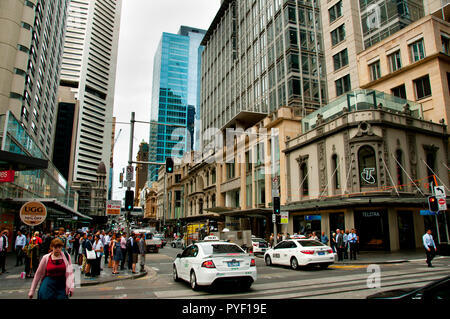 SYDNEY, AUSTRALIA - April 4, 2018: City life on King Street Stock Photo