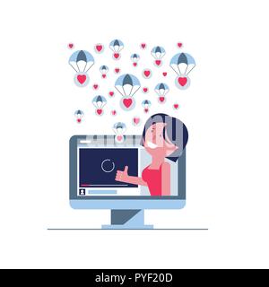 Popular video blog. The girl blogger Stock Vector
