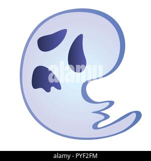 Little cartoon a Ghost isolated on a white background. Vector cartoon close-up illustration. Stock Vector