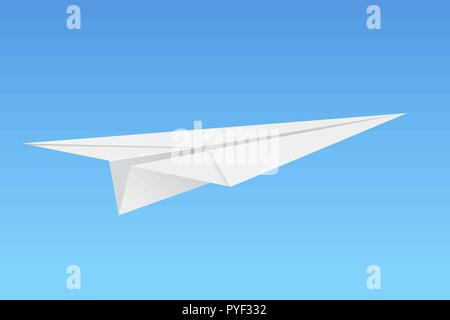 Paper airplane on blue background Stock Vector