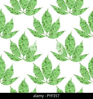 Green leaf seamless pattern Stock Vector