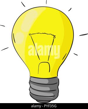 Light bulb. Cartoon colored doodle Stock Vector