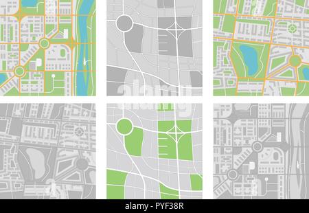 Maps collection. Navigation tool Stock Vector
