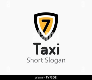 Taxi Emblem. Vector Logo for Taxi or Travel Company with positive design. Stock Vector