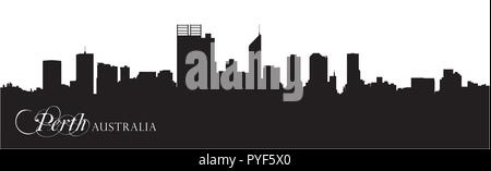 vector skyline silhouette of australian city Perth. Stock Vector