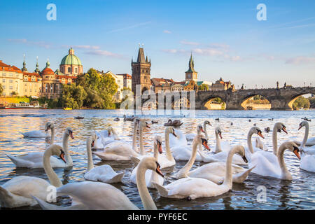 Charles Bridge and old town in Prague, Czech Republic. Stock Photo