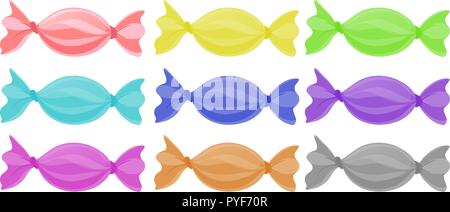 Candy in different color wrappings illustration Stock Vector