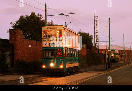 Wirral,Uk Merseyside trams put on twilight event for 1st time credit Ian Fairbrother/Alamy Stock Photos Stock Photo