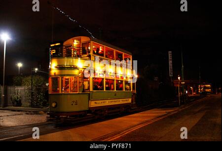 Wirral,Uk Merseyside trams put on twilight event for 1st time credit Ian Fairbrother/Alamy Stock Photos Stock Photo