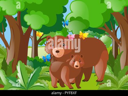 Bears in the jungle illustration Stock Vector Image & Art - Alamy