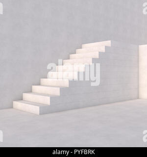 Rising arrow on staircase, increasing business. 3D rendering Stock Photo