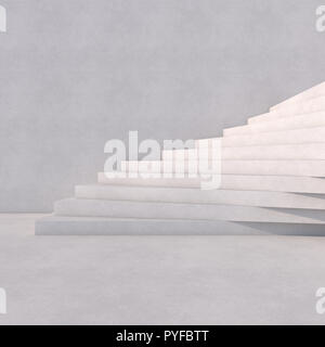 Rising arrow on staircase, increasing business. 3D rendering Stock Photo