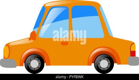 Orange car on white background illustration Stock Vector