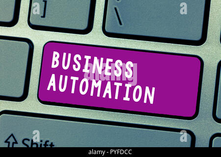 Conceptual hand writing showing Business Automation. Business photo text for Digital Transformation Streamlined for Simplicity. Stock Photo