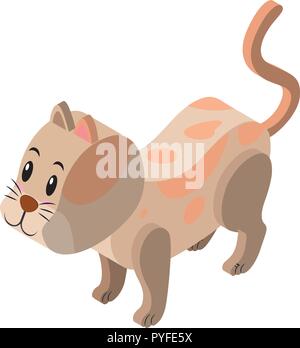 3D design for cute cat illustration Stock Vector