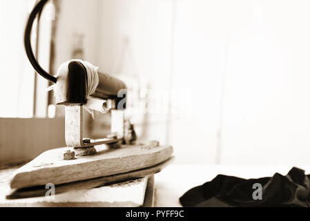 black and white ironing laundry background Stock Photo