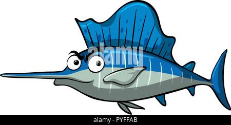 Swordfish on white background illustration Stock Vector