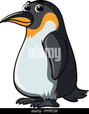 Cute penguin on white background illustration Stock Vector