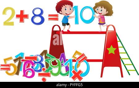 Boy solving math problem illustration Stock Vector Image & Art - Alamy
