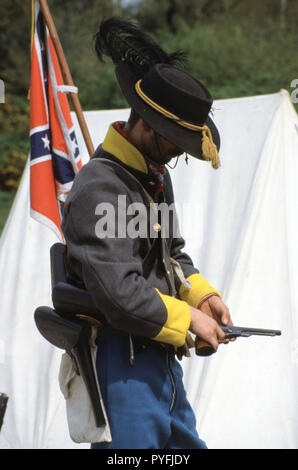 Confederate Cavalryman (Reenactor) Stock Photo