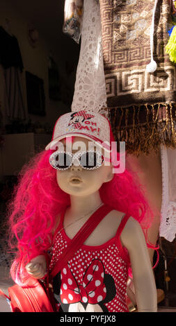 Disney theme mannequin in Rhodes Old Town, Greece Stock Photo