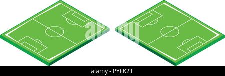 3D design for football field illustration Stock Vector