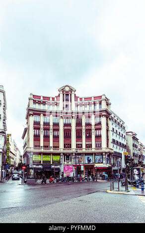 One of the buildings around Plaza de Canalejas, Madrid, Spain. Stock Photo