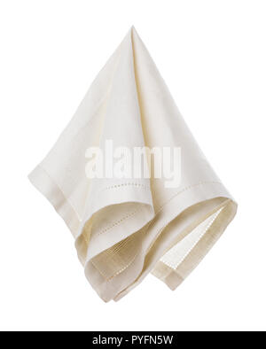 Light-colored cotton napkin isolated on white background Stock Photo