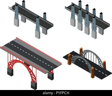 Different designs of bridges illustration Stock Vector