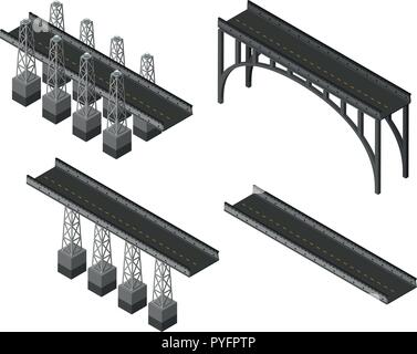 Different designs of bridges illustration Stock Vector