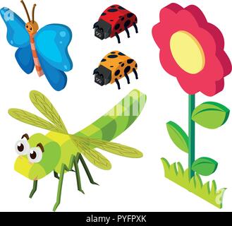 3D design for beetles and flower illustration Stock Vector Image & Art ...