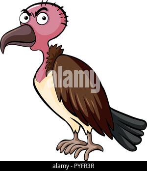 Wild vulture on white background illustration Stock Vector