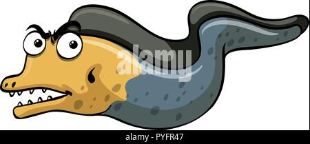 Eel on white background illustration Stock Vector