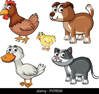 Different Types Of Farm Animals Illustration Stock Vector Image & Art 