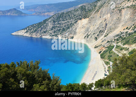 Myrtos beach in Greece island Kefalonia Stock Photo