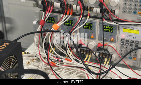 Guangzhou, China - January 17, 2017: Testing of a fan in an electronic component factory. Stock Photo