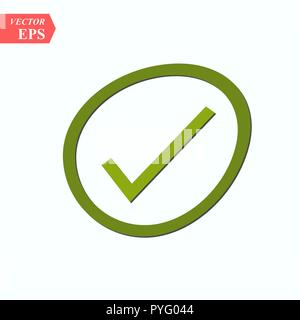 Symbol of Checked. Thin green Icon of Multimedia. Stroke Pictogram Graphic for Web Design. Quality Outline Vector Symbol Concept. Premium Mono Linear Beautiful Plain Laconic Logo Stock Vector