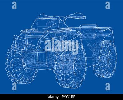 ATV quadbike concept outline. Vector Stock Vector