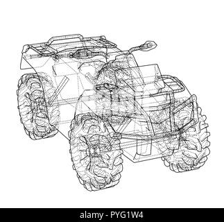 ATV quadbike concept outline. Vector Stock Vector